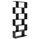 6 Tier S-Shaped Bookshelf Storage Display Bookcase Decor Z-Shelf -Coffee by DirectDeals