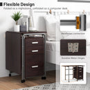 Folding Computer Laptop Desk Wheeled Home Office Furniture-Brown