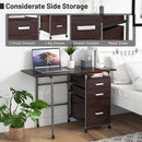 Home Office Folding Computer Laptop Desk Wheeled with 3 Drawers by LJGDeals