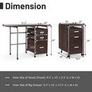 Home Office Folding Computer Laptop Desk Wheeled with 3 Drawers by LJGDeals