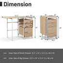 Home Office Folding Computer Laptop Desk Wheeled with 3 Drawers by LJGDeals