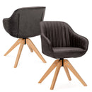 Modern Leathaire Set of 2 Swivel Accent Chair with Beech Wood Legs by LJGDeals