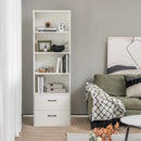 6-Tier Tall Freestanding Bookshelf with 4 Open Shelves and 2 Drawers by DirectDeals
