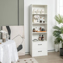 6-Tier Tall Freestanding Bookshelf with 4 Open Shelves and 2 Drawers by DirectDeals