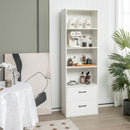 6-Tier Tall Freestanding Bookshelf with 4 Open Shelves and 2 Drawers by LJGDeals