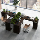 66 Inch L-Shaped Writing Study Workstation Computer Desk with Drawers-Coffee by LJGDeals