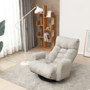 Modern With Metal Frame Swivel Game Lounge Chair With Adjustable Headrest And Waist Support, 360 Degree Rotatable Leisure Chair For Living Room - Gray by HouseOfZazla