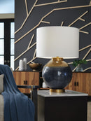 Adara - Metal Table Lamp - Blue / Gold Finish