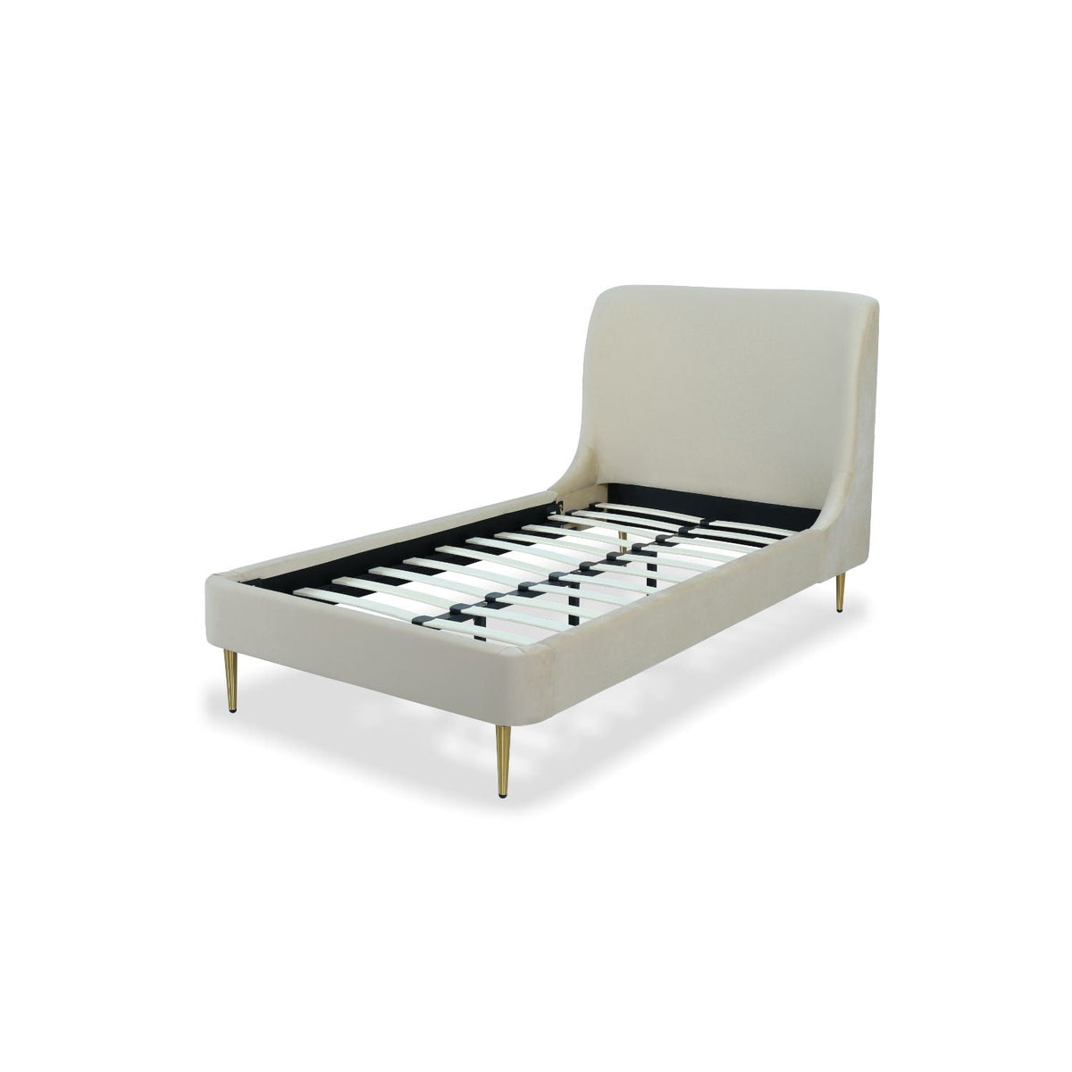 Mid-Century Modern Upholstered Bed With Curved Headboard, photo 4 of 40