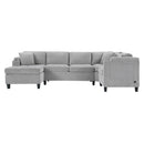 U Shaped Sectional Sofa, Corner Living Room Couch With Built In Cup Holders, Storage, USB Ports by HouseOfZazla