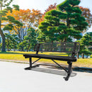 Outdoor Steel Bench With Backrest by HouseOfZazla