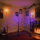 3 Pc Illuminated Halloween Tree with Purple LED Glow
