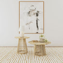 Diana - 2 Piece Round Coffee And End Table Set - Natural by HouseOfZazla
