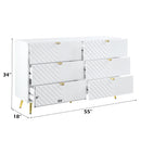 Gaines - 55" Dresser - White High Gloss by Unique Piece Furniture