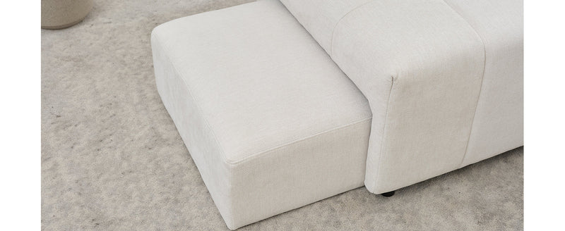 91.73" L-shaped Sofa Sectional Sofa Couch with 2 Stools and 2 Lumbar Pillows for Living Room, Biege