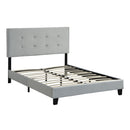 Full Size Upholstered Platform Bed Frame With Tufted Headboard - Gray