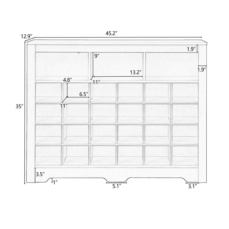 Walker Edison | Modern Entryway Shoe Cabinet & Sideboard