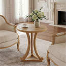 Natural Finish Round Wood Accent Table