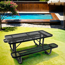 Outdoor Steel Picnic Rectangular Table With Umbrella Pole by HouseOfZazla