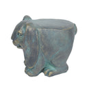 13inch High Rabbit Garden Stool, Lightweight Concrete, Gold Patina Finish, No Assembly Required