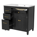 Modern Bathroom Vanity With Ceramic Sink, Freestanding by HouseOfZazla