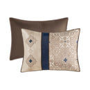 King 7 Piece Jacquard Comforter Set with Throw Pillows