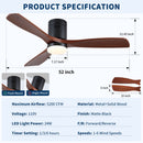 Low Profile Flush Mount Intergrated LED Ceiling Fan With Light And Silent Reversible Motor by HouseOfZazla