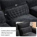 Modern U-Shaped Sectional Sofa with Console and USB Charger