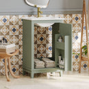 Modern Small Bathroom Vanity Cabinet With Ceramic Basin, Ample Storage, 1 Soft Close Door by HouseOfZazla