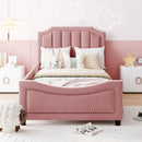 Upholstered Daybed With Classic Stripe Shaped Headboard by HouseOfZazla