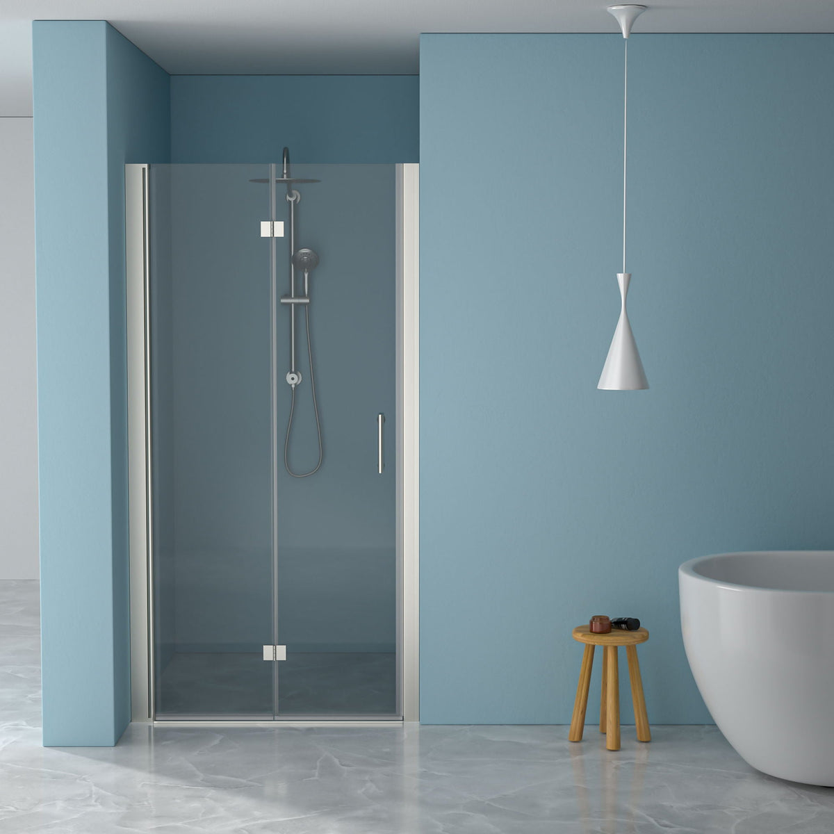 Fold Frameless Shower Door With Tempered Glass, photo 32 of 40