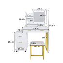 Elegant Makeup Vanity With Led Lights & Power Outlet - White by HouseOfZazla