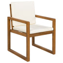5 Piece Outdoor Patio Dining Set With 4 Armchairs And Table - Beige by HouseOfZazla