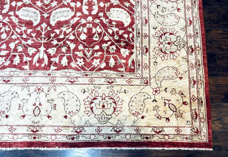 Pakistani Chobi Rug 8x10, Red, Handmade