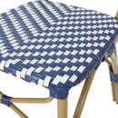 Outdoor Rattan and Aluminum French Armless Bistro Chairs Set - Navy Blue by HouseOfZazla