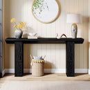 Extra Long Narrow Console Table For Entryway & Hallway - Black / White Print by HouseOfZazla