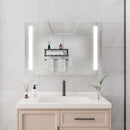 LED Medicine Cabinet With Mirror, Double Door With Defogger, Dimmer, Surface Mount by HouseOfZazla