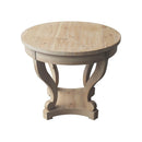 Curved Legs Farmhouse Style Small Size Round Dining Table End Table Side Table Coffee Table For Dinette, Kitchen, Dining Room Or Living Room - Natural Wood Grain Distressed by Unique Piece Furniture