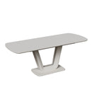 Modern Industrial Style Expandable Dining Table With U Shaped Legs - Antique Gray White by HouseOfZazla