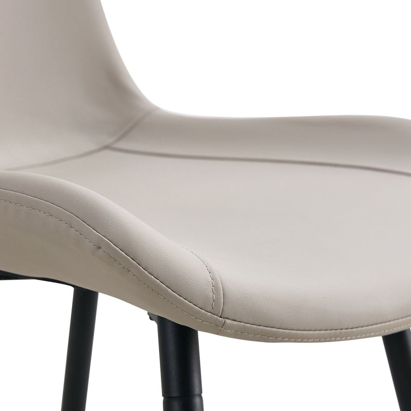 Table and chair set.Cozy Modern MDF Dining Set -67'x35.4' with 4 Gray  Artificial Leather Chairs With Curved Widened Cushion Design.Suitable for restaurants, kitchens, dining rooms,etc.