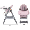 Adjustable Baby High Chair 0-6 Years, Portable Infant Feeding Seat With Safety Belt, Silent Lockable Wheels by Unique Piece Furniture