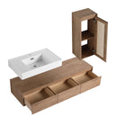Modern Imitative Wall Mounted Bathroom Vanity With Resin Sink And Side Cabinet by HouseOfZazla