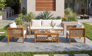 4 Pieces Patio Sofa Set - Outdoor Seating Group for 5