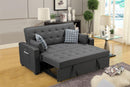 William - Sleeper Sofa With 2 USB Charging Ports And 4 Accent Pillows - Gray by HouseOfZazla