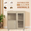 4 Tier Hamster Cage With Acrylic Windows And Storage Cabinet