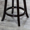 24" Counter Height X-Back Swivel Stool, Espresso Finish, Charcoal Fabric Seat