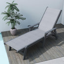 Lounge Chair Outdoor, HDPE Chaise Lounge with Wheels and 5-Position Recliner by HouseOfZazla