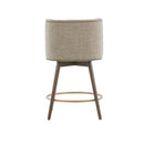 Swivel Counter Stool With Antique Bronze Detailing - Beige Multi by HouseOfZazla