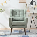 Modern Accent Chair, Teddy Fabric Living Room Chairs Comfy Reading Chair, Mid Century Accent Chair, Lounge Arm Chairs Armchair For Living Room Bedroom - Light Green by HouseOfZazla