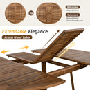 TOPMAX Modern 5-Piece Patio Extendable Wooden Dining Table Set, 12inch Butterfly Leaf Foldable Round Kitchen Table Set with 4 Rattan Arm Chairs for Backyard,Balcony, Garden, Poolside, Natural